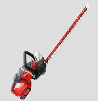 Why does the A40XZU24-GB01 24-inch 40V Hedge Trimmer use a dual-action blade design?